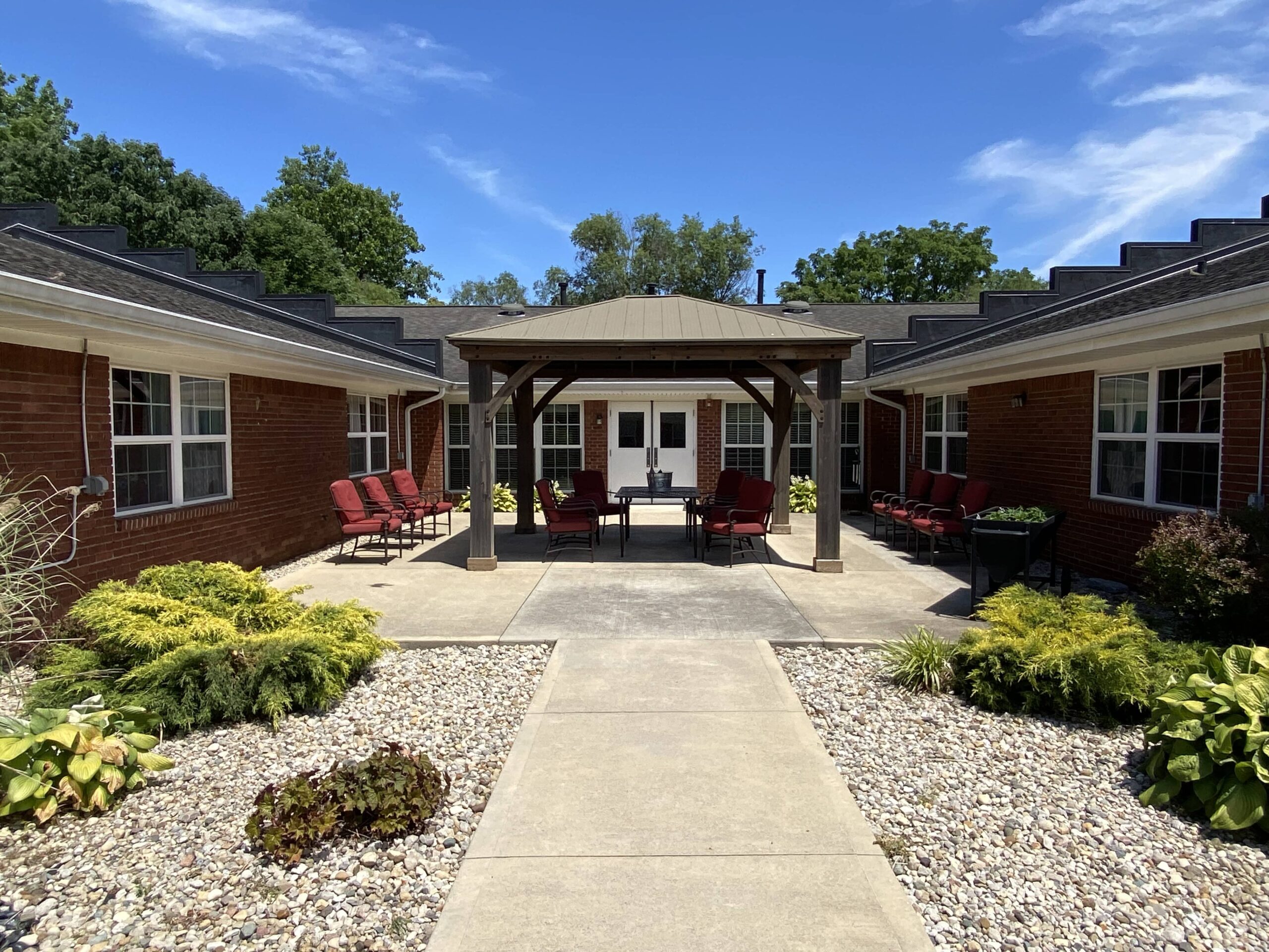 Brickyard Healthcare Brandywine Care Center close shot of covered patio