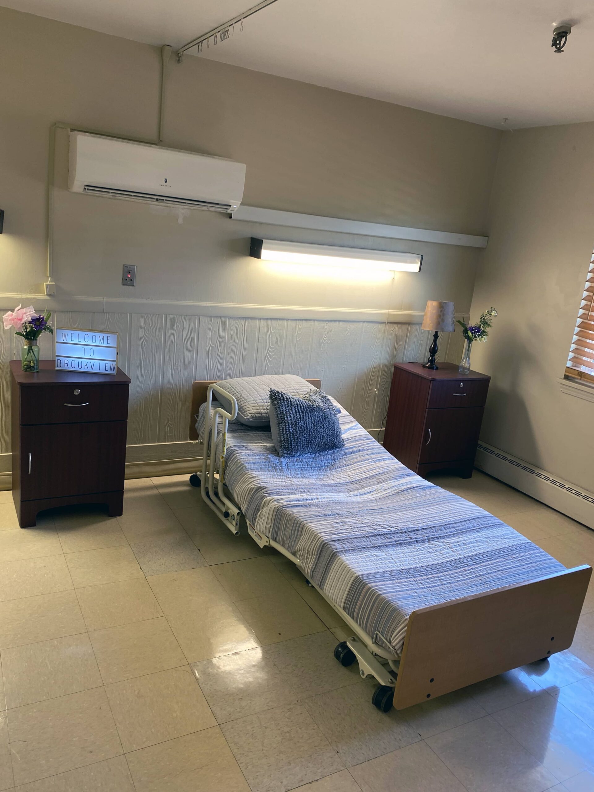 Brickyard Healthcare Brookview Care Center resident bedroom suite