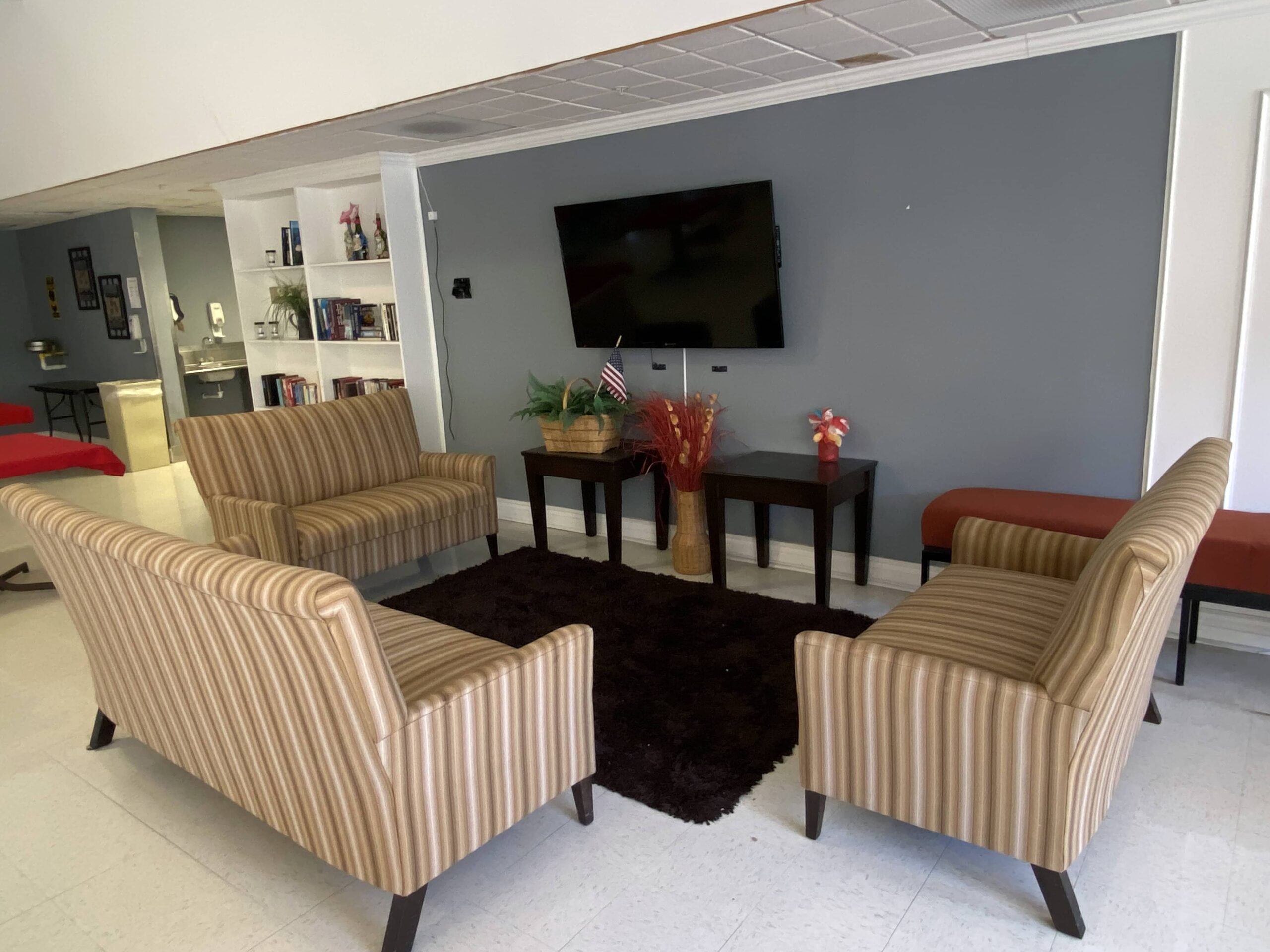 Brickyard Healthcare Elkhart Care Center sitting area with TV