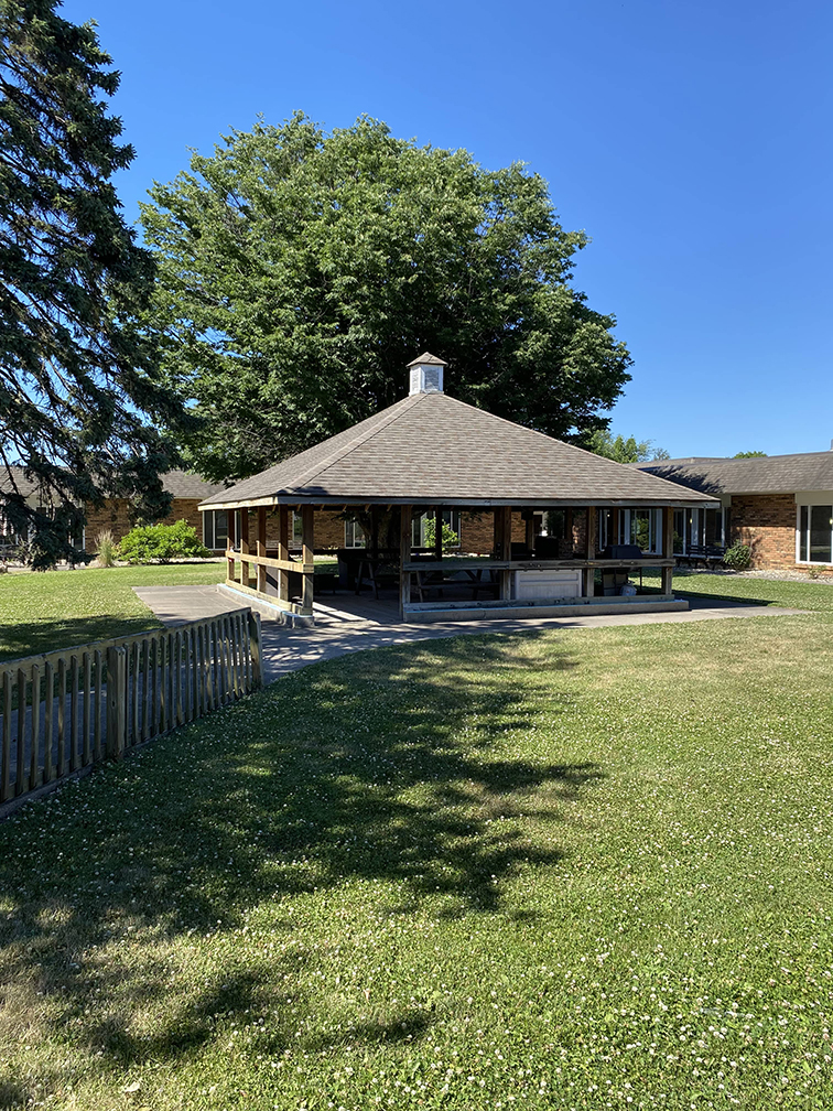 Brickyard Healthcare Elkhart Care Center exterior patio area