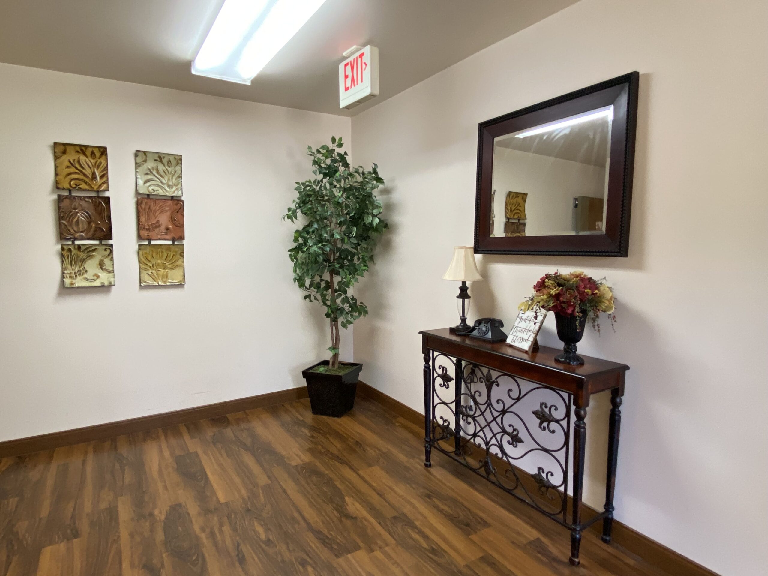 Brickyard Healthcare Fountainview Care Center interior decorations in hallway