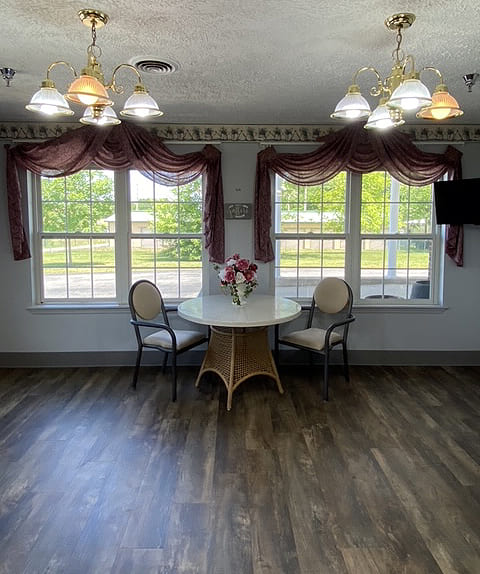 Brickyard Healthcare Golden Rule Care Center sitting area with chairs