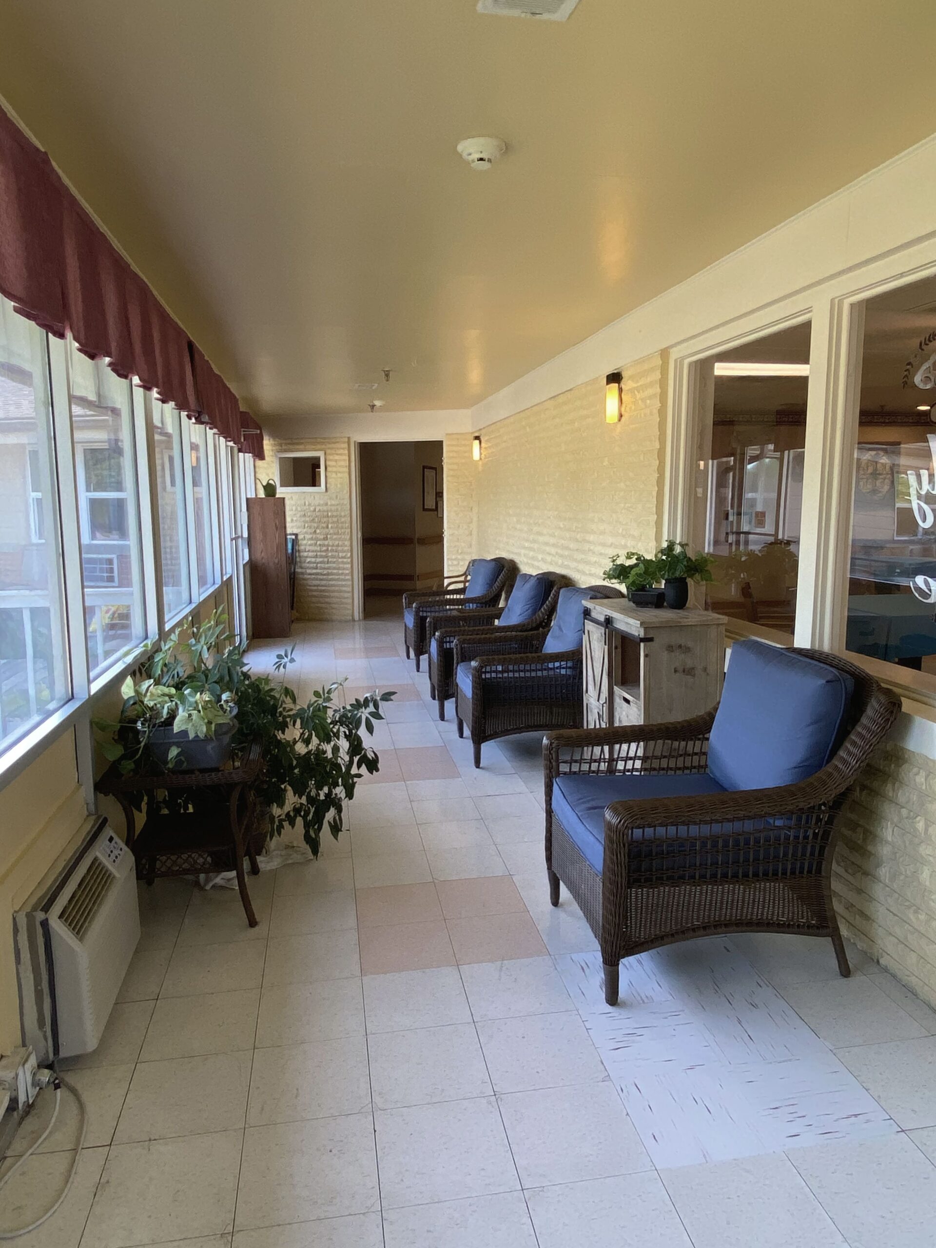 Brickyard Healthcare Lincoln Hills Care Center interior sunroom for residents