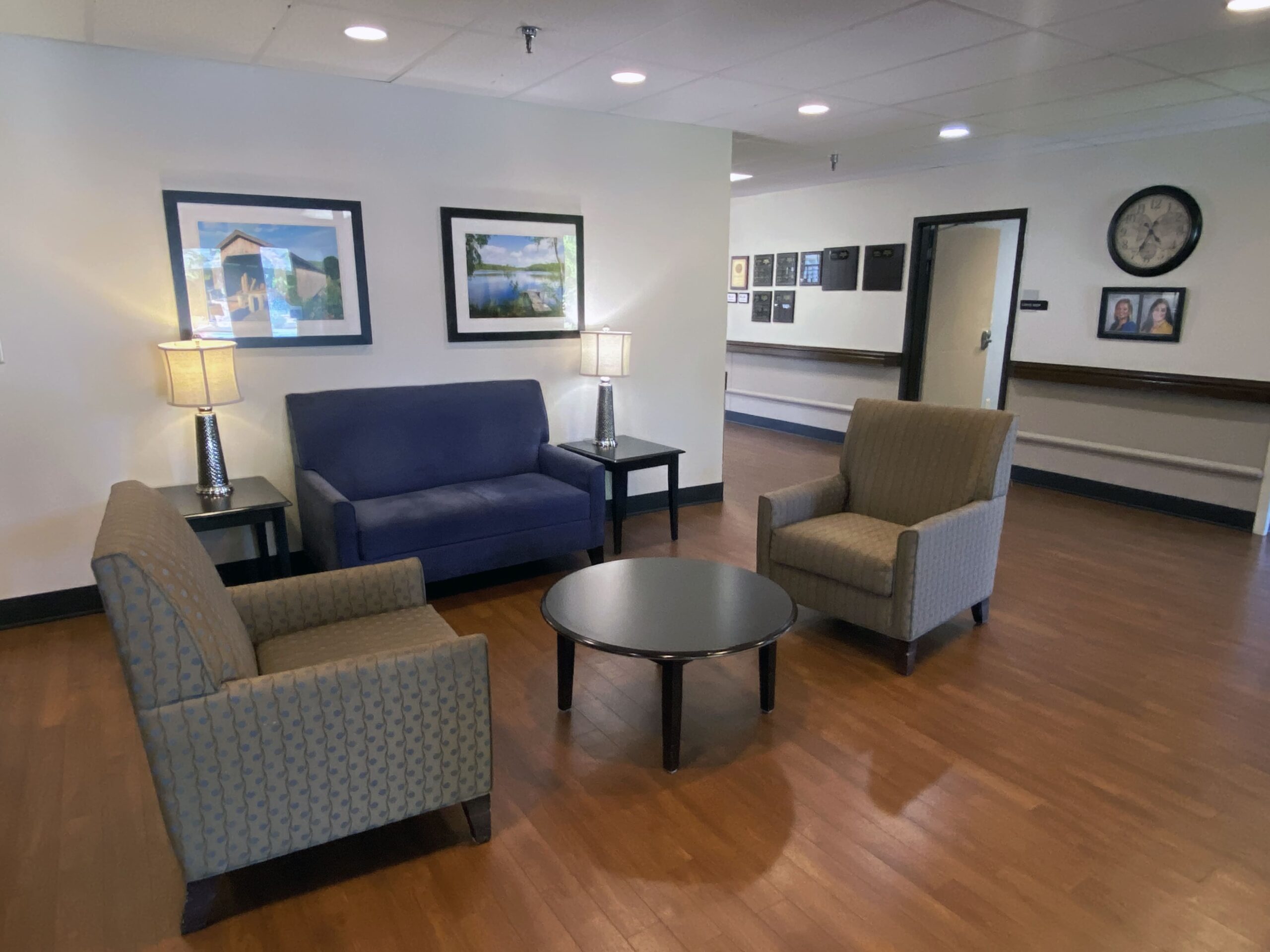 Brickyard Healthcare Muncie Care Center couch and chairs for residents to relax