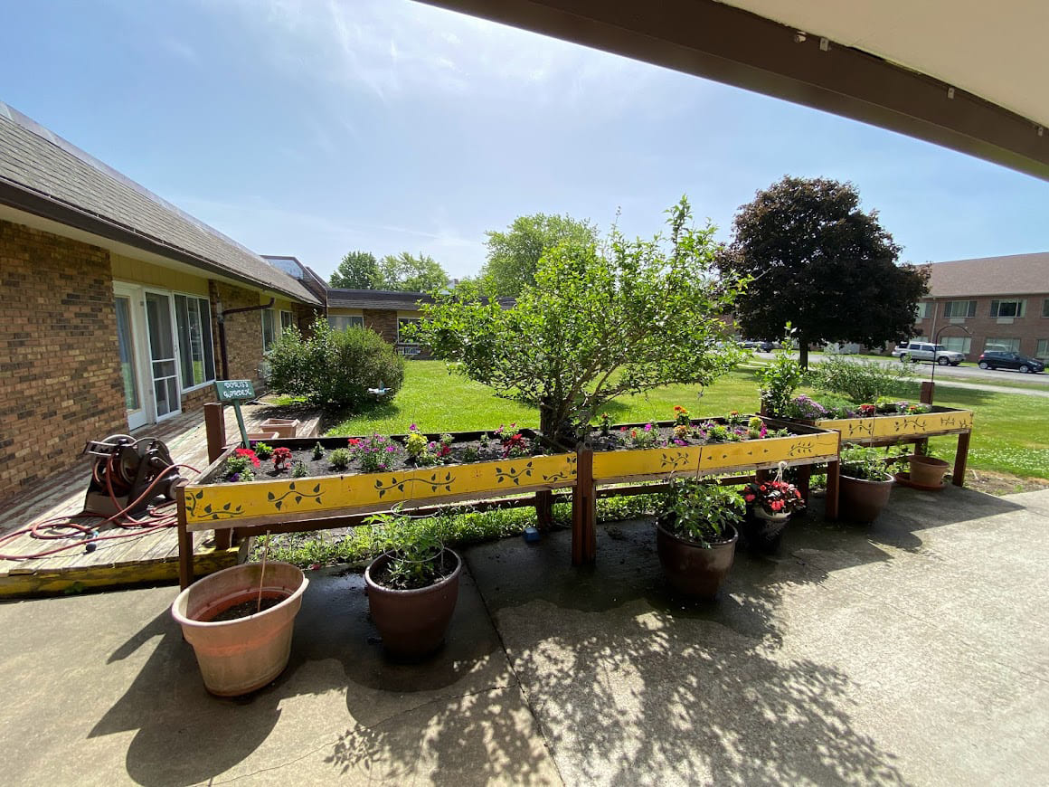 Brickyard Healthcare Terrace Care Center garden area for residents to enjoy