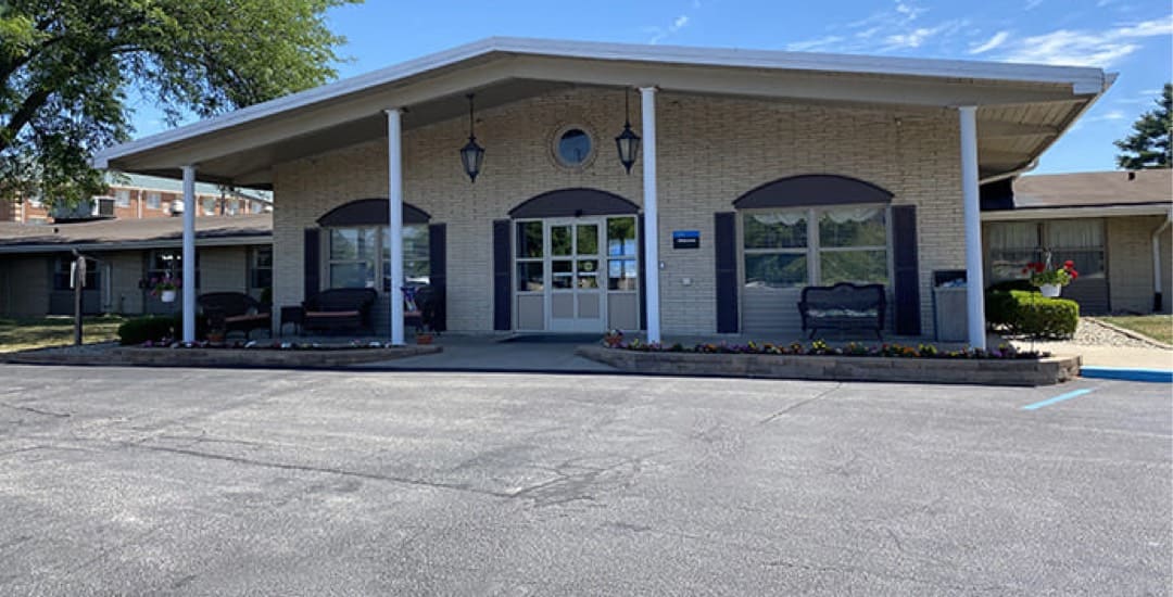 Brickyard Healthcare Valparaiso Care Center exterior front entrance