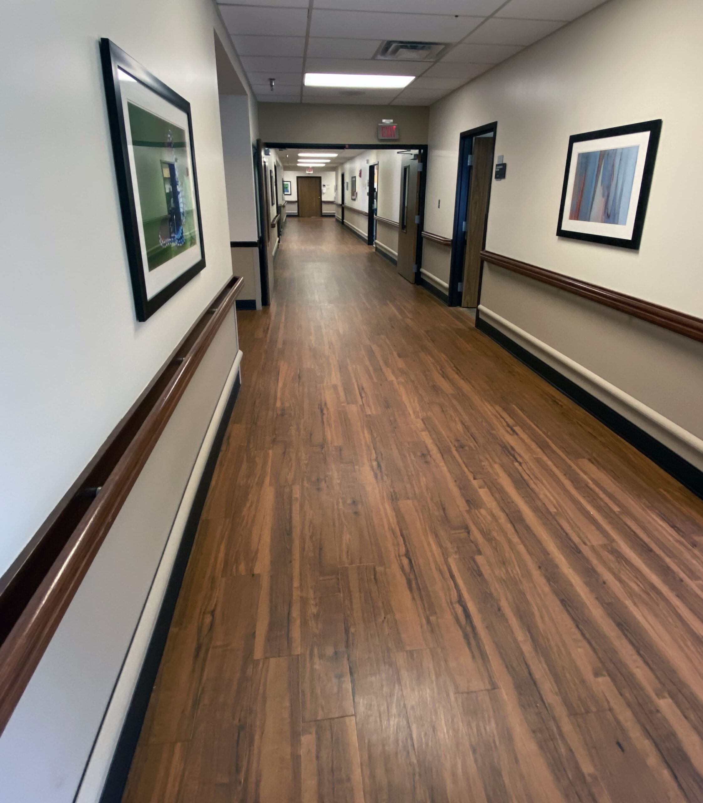 Brickyard Healthcare Woodlands Care Center interior hallway